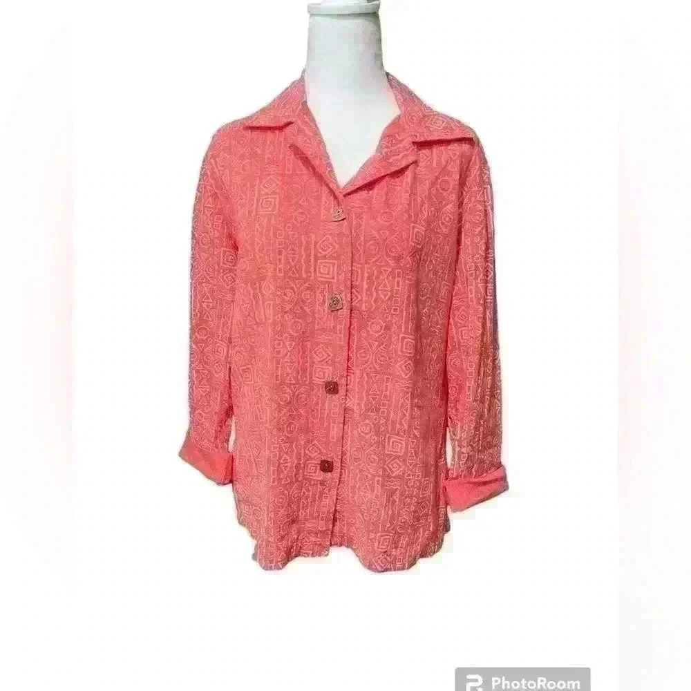 Tribal print button down blouse - image 1